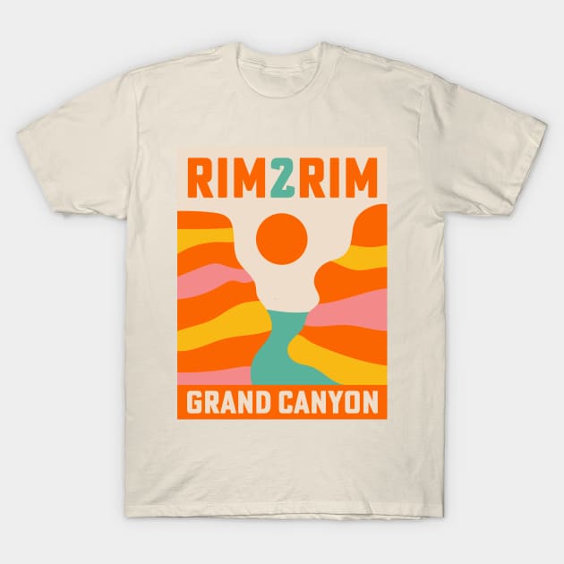 Rim 2 Rim Grand Canyon R2R Rim2Rim Hike Trail Run T-Shirt by PodDesignShop